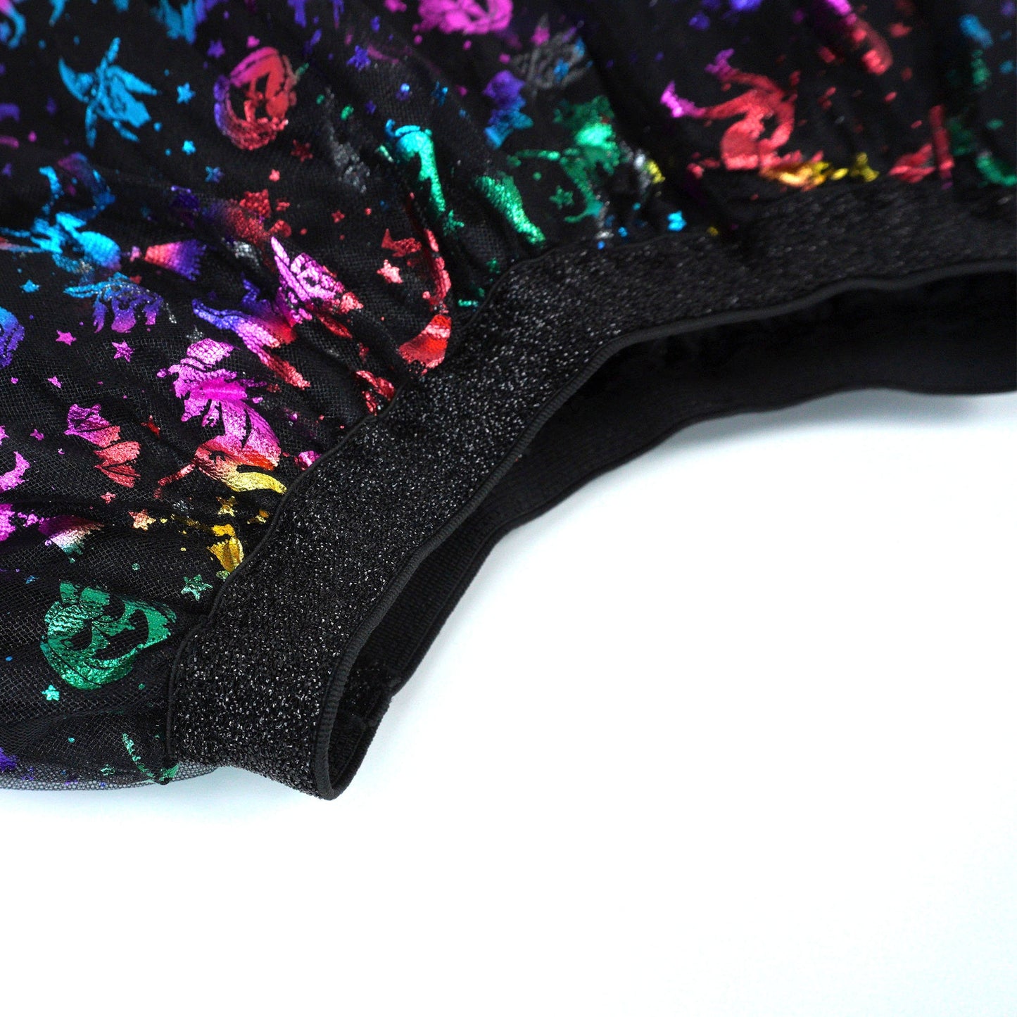 Kids' Halloween Tutu: Black Skirt with Multicolor Designs (2T-5Y)