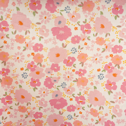 Sleeveless Peter Pan Collar Bubble Dress Peach Poppies