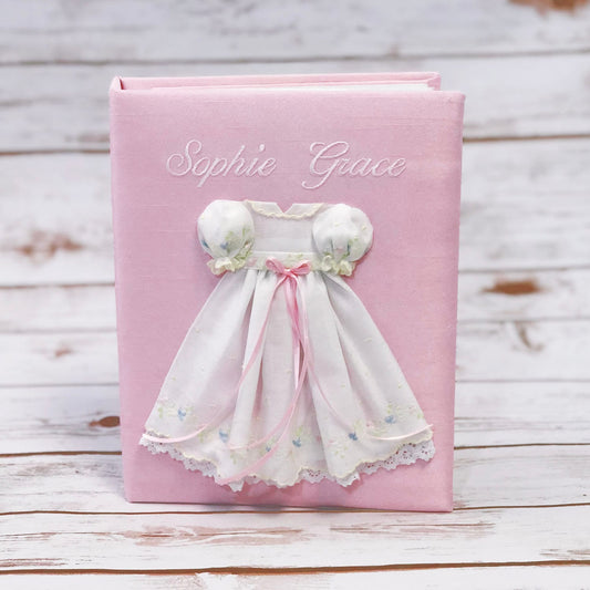 Swiss Batiste Dress with Flowers – Medium Hardbound Album (Shantung)