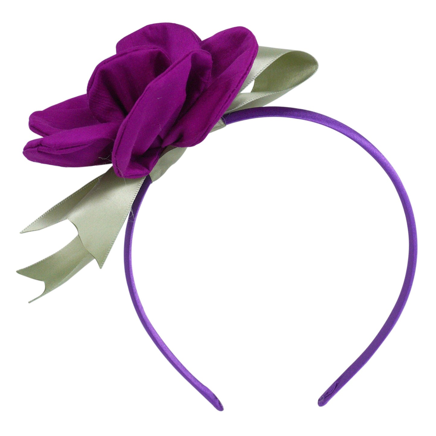 Large Silk Flower Silk Ribbon Wrapped Band // Toddler Girl's Floral Headband