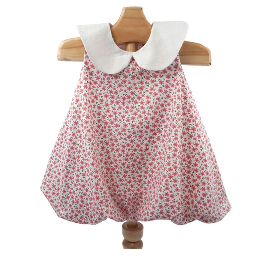 Sleeveless Peter Pan Collar Bubble Dress Day Lillies