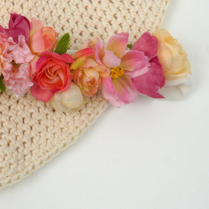 Hat Combo with Pink Floral Hair Band